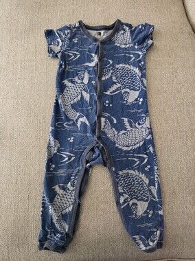 Tea Collection Blue Koi Fish One-Piece